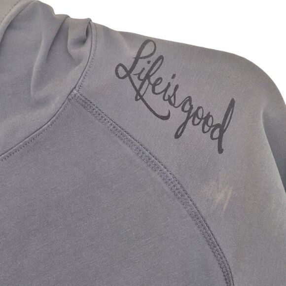 Life Is Good Activewear Good Move Full Zip Hooded Gray Jacket Semi Fitted Peru - Picture 16 of 16